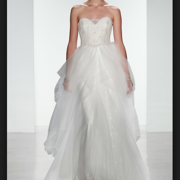 Christos Strapless Wedding Gown - Picture 2 of 8